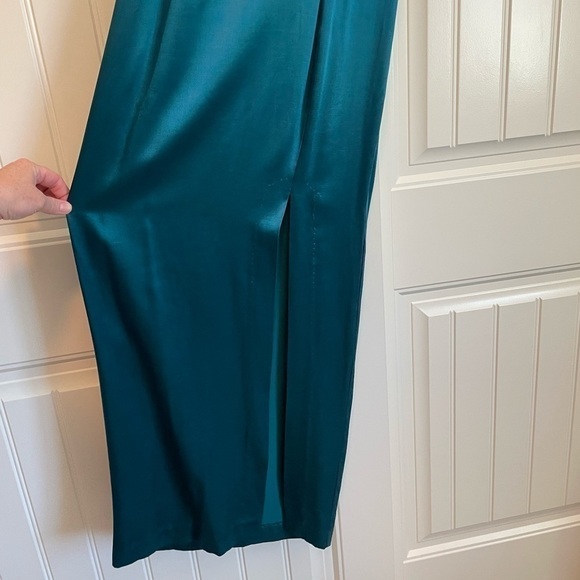 Vintage Gunne Sax green 90’s slip dress with slit formal coctail size Small - Picture 7 of 10